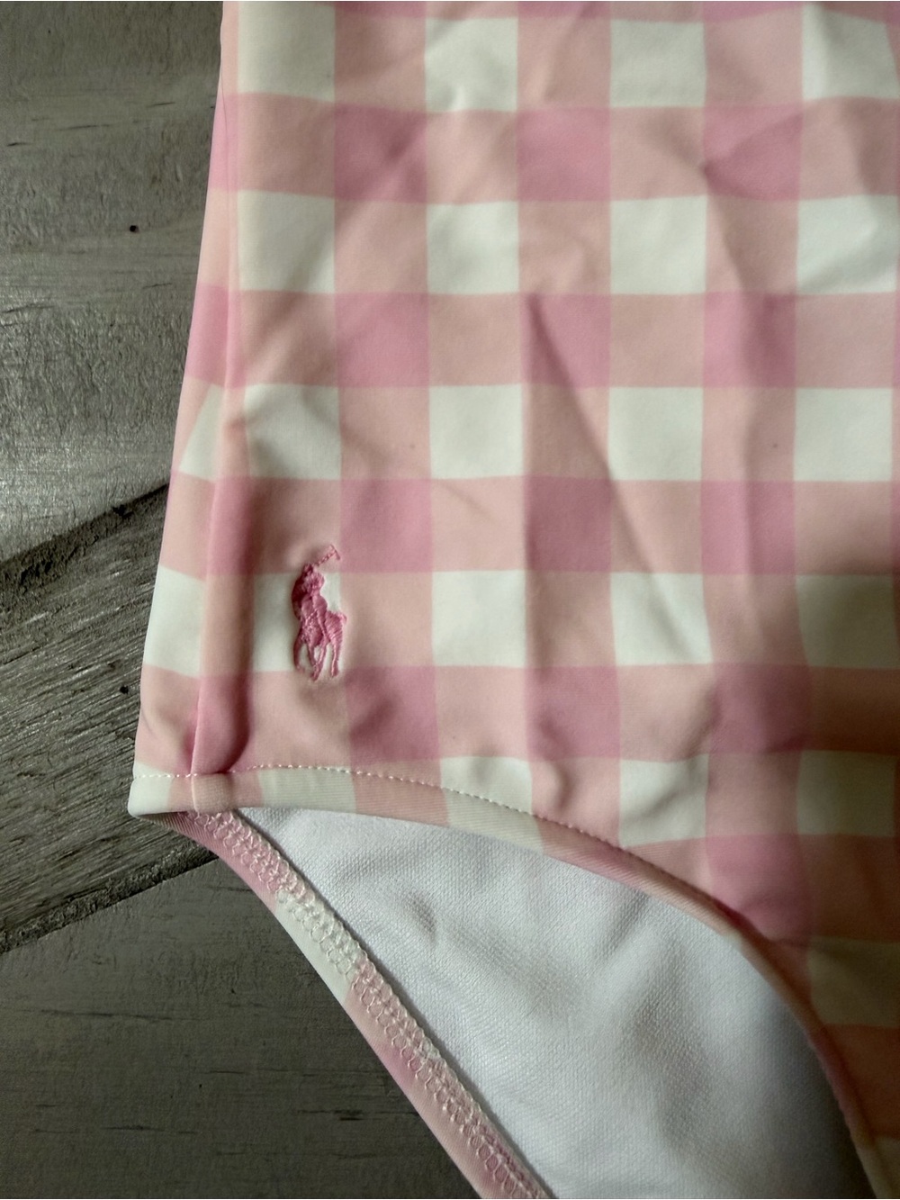 Polo by Ralph Lauren Pink & White Gingham One-Piece Swimsuit Size 3T VGUC